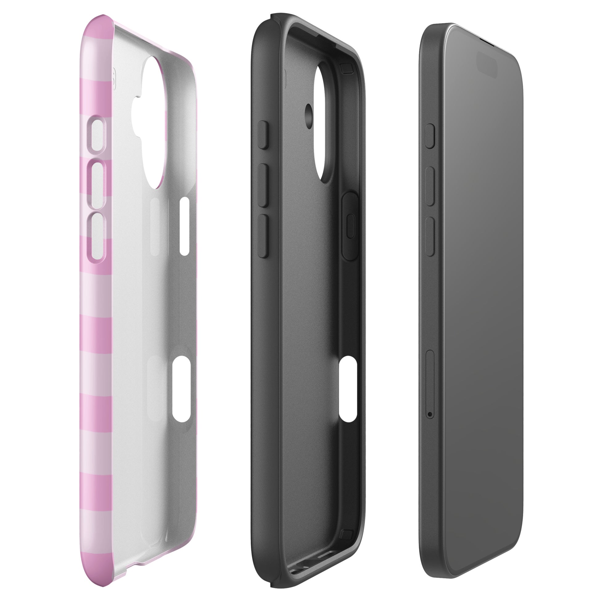 Pink Striped Phone Case - kasebby