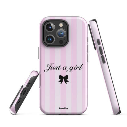 Just a Girl Pink Coquette Aesthetic Phone Case