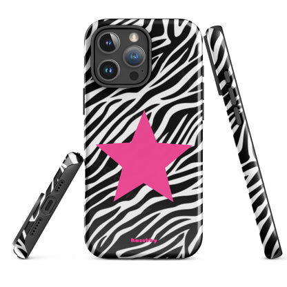 Zebra Print McBling Phone Case – Multi-Angle Durable Y2K Design