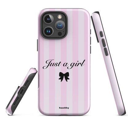 Just a Girl Pink Coquette Aesthetic Phone Case