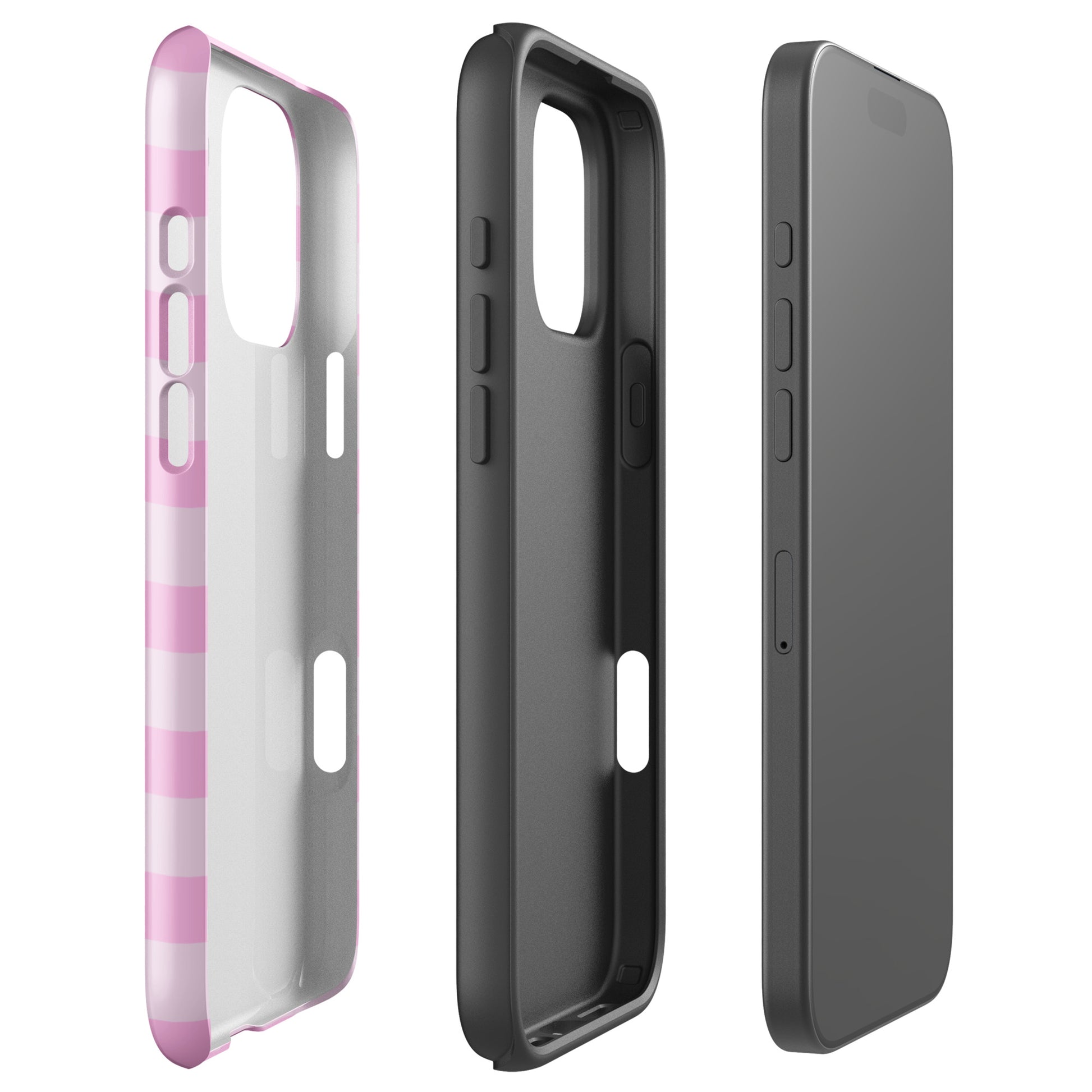 Pink Striped Phone Case - kasebby