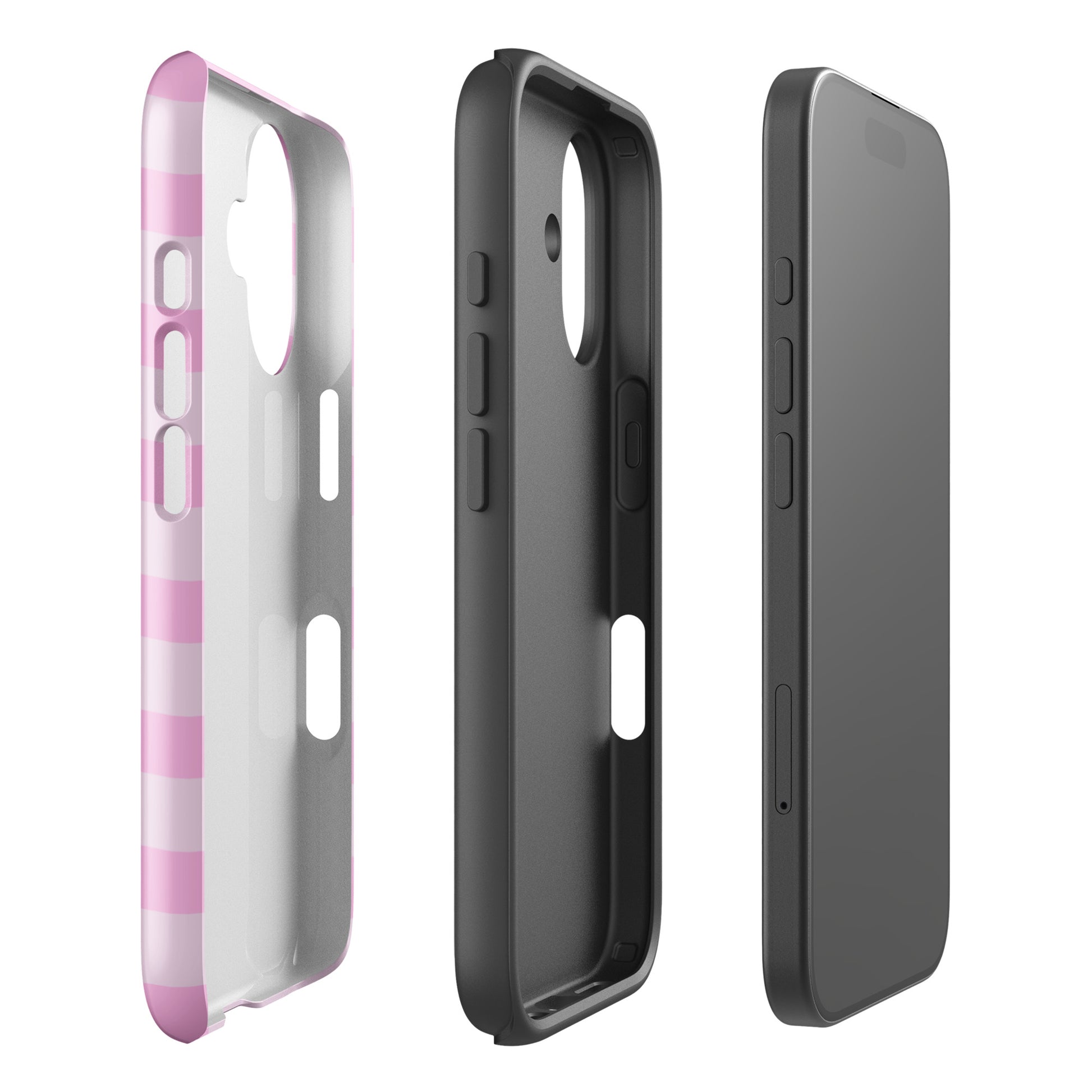 Pink Striped Phone Case - kasebby